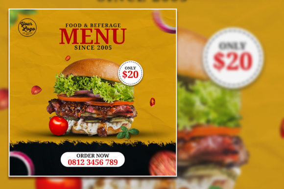 Vintage Menu Social Media Post Template